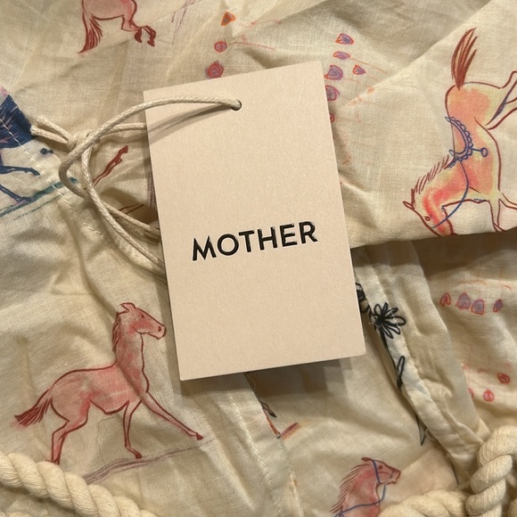 NWT MOTHER New to Town Shirt Dress Goodbye Horses - Picture 2 of 8